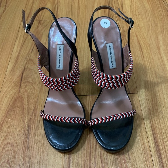 Tabitha Simmons Blk Block Heel Strap Sandals - Picture 2 of 13